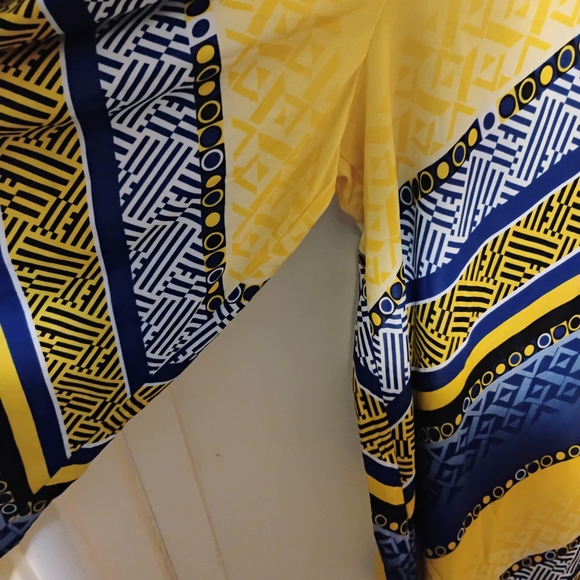 Ashley Stewart Navy and Mustard Romper - Picture 3 of 5